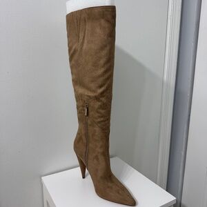 Jessica Simpson Maynard Knee High Boots 7.5M Sand Stretch Microsuede High Heel